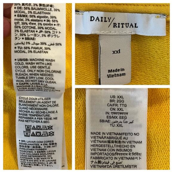 Daily Ritual Jogger Sweatshirt Set Terry Cotton Modal NEW Women Size XL/XXL - Picture 14 of 16